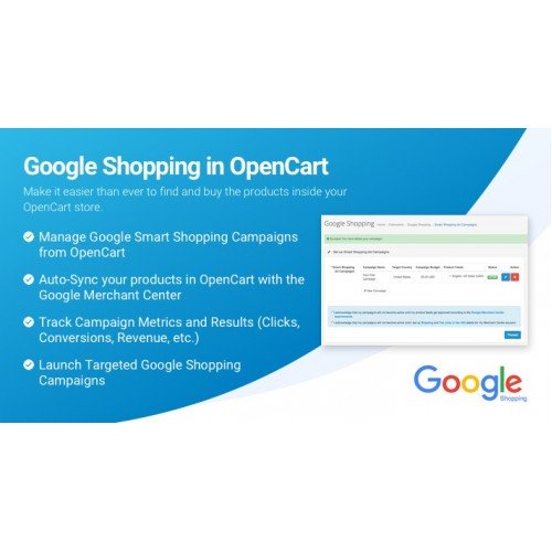 Модуль вивантаження товарів в Google Shopping для Opencart 3 [OCMOD]