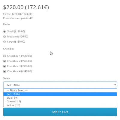 Автоматичне оновлення ціни при виборі опції - Opencart 3.x [OCMOD]